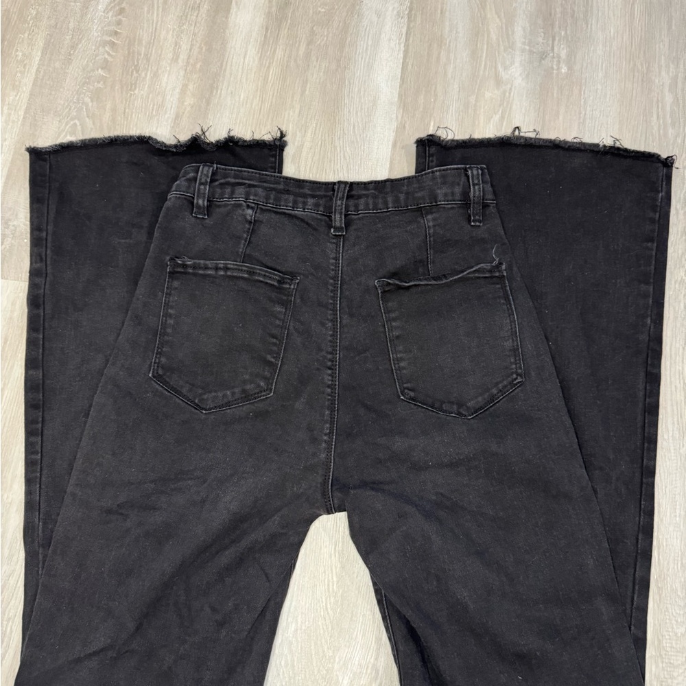 Black Frayed Hem Jeans